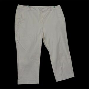 Charter Club Classic Fit White Cropped Capri Pants Womens 18 Cotton Stretch